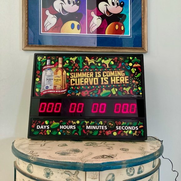 Jose Cuervo Countdown Bar Sign Interchangeable Tequila Summer New Year’s NWOT
